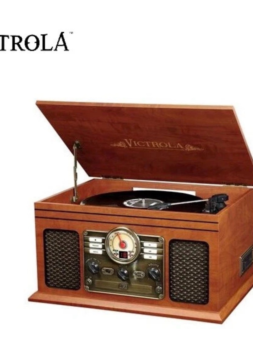 Innovative Technology VTA-200B-MAH 6-in-1 Victrola Entertainment Center